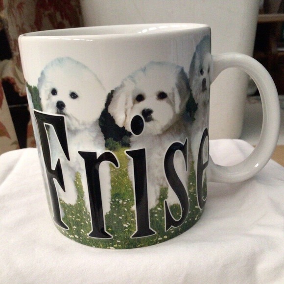 PRECIOUS Large White Mug Cup Americaware 2014 BICHON FRISE Dog Color Photo - Picture 10 of 10